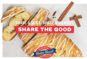 Image of a postcard given out during a Butter Braid Pastry fundraiser