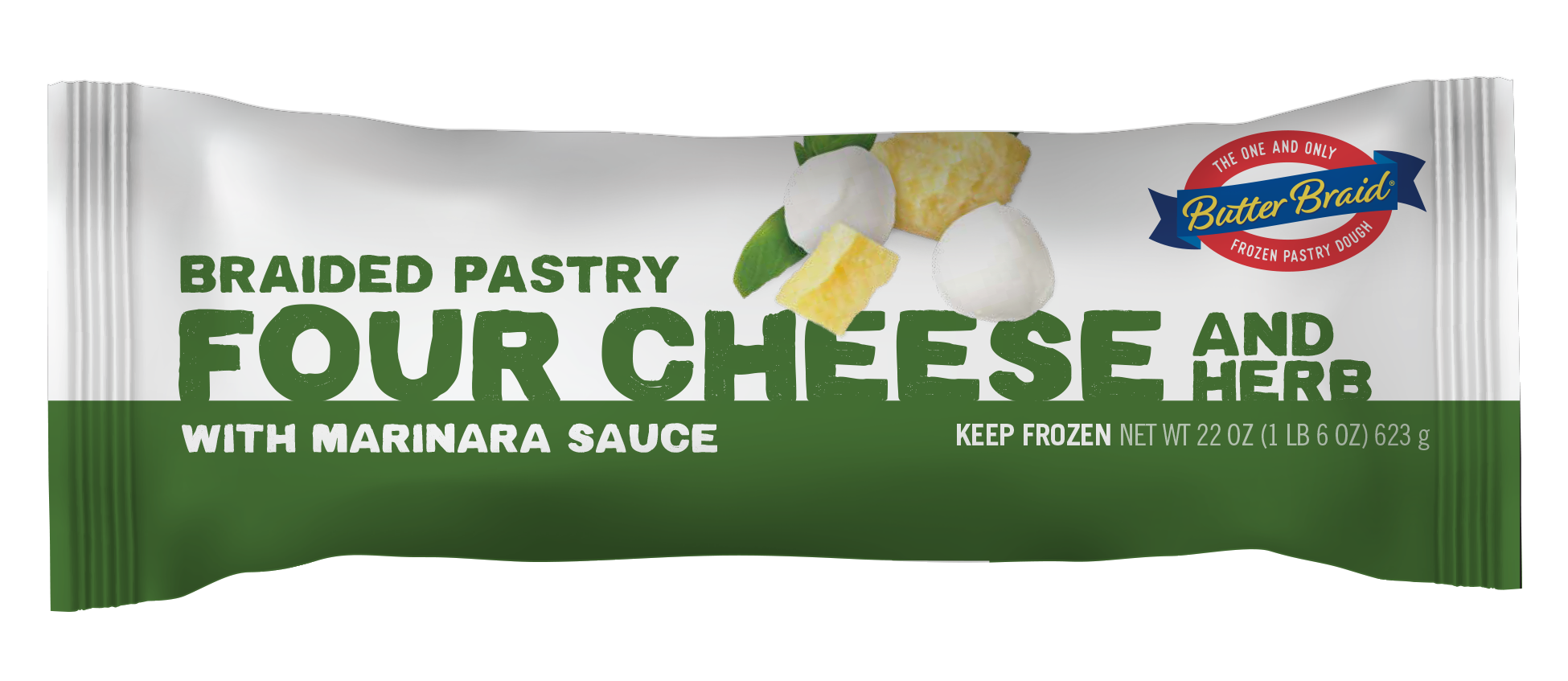Four Cheese and Herb pastry packaging