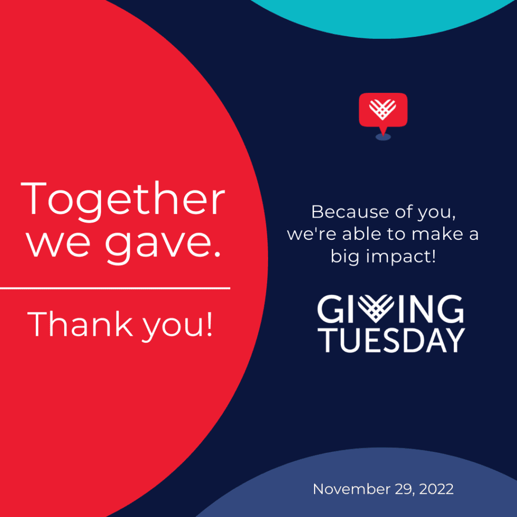 Together We Gave - Giving Tuesday branded "thank you" picture for social media