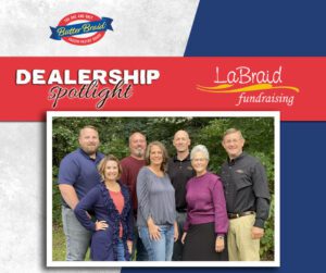 LaBraid Fundraising family - Dealership Spotlight with company logo