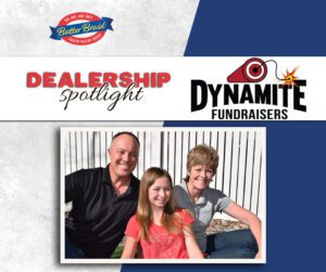 Dynamite Fundraisers family - Dealership Spotlight with company logo