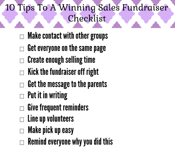 Winning Sales Fundraiser Checklist infographic