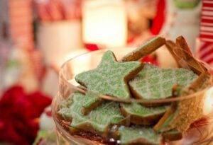 Christmas cookies in bowl