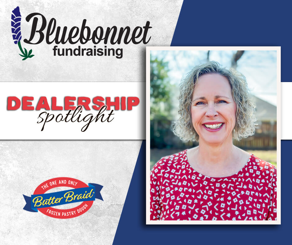 Bluebonnet Fundraising - photo of the owner on the Dealership Spotlight layout with the dealership's logo