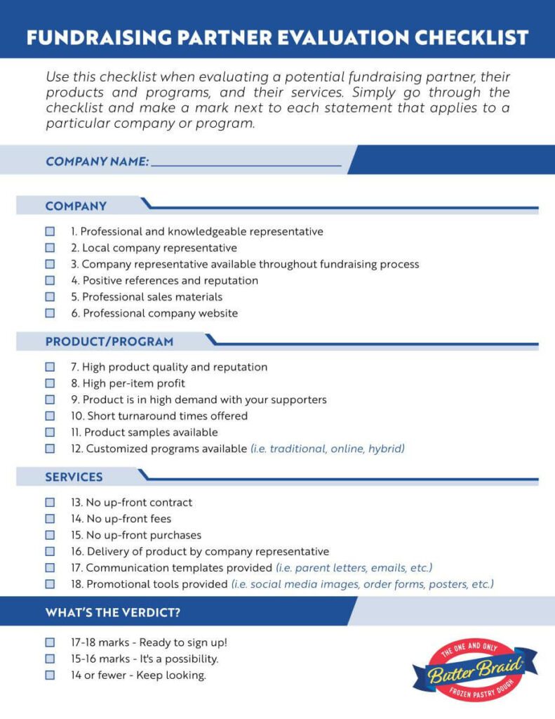 Image of the Fundraising Partner Evaluation Checklist.