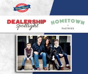 Hometown Pastries - photo of the owners and their family on the Dealership Spotlight layout with the dealership's logo