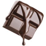 Chocolate Pastry Icon - square piece of chocolate with melted chocolate dripping down