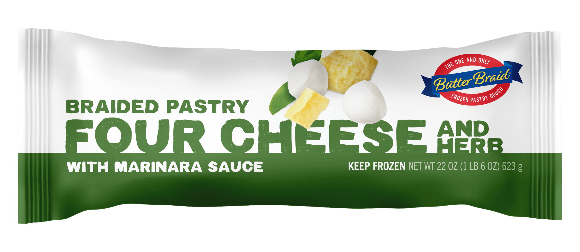 Four Cheese and Herb Butter Braid Pastry Packaging